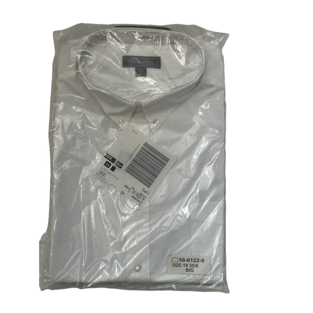 KS Signature Big & Tall White Dress Shirt 19 35/36 NEW King Size